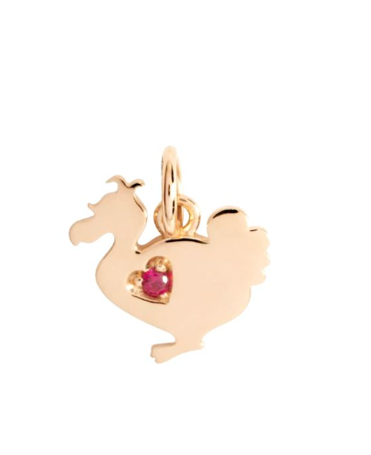 Charm Dodo Symbols in Oro rosa Rubino 0.03 Ct DMC4016-LAD30-RY09R - DMC4016-LAD30-RY09R